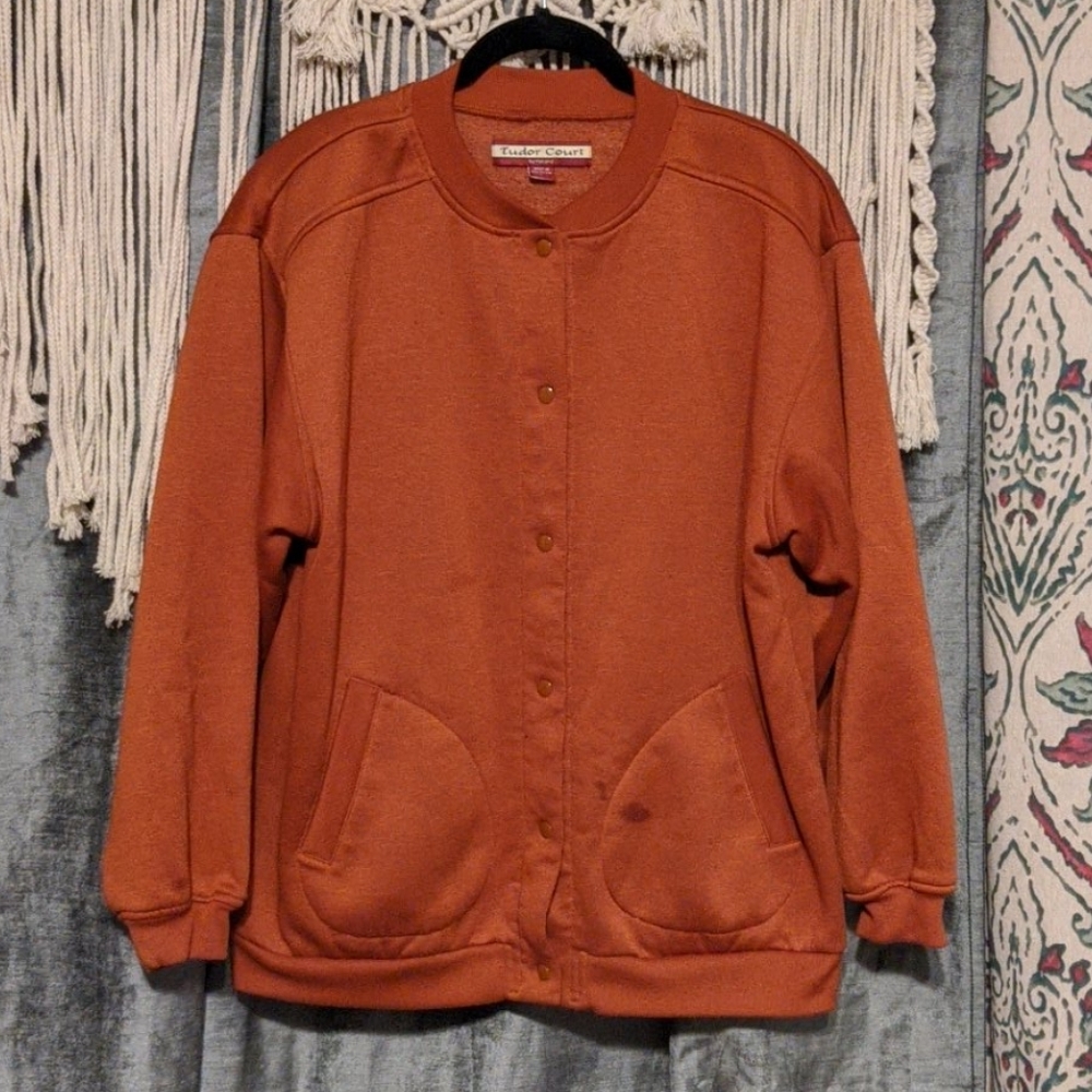 Vintage | Orange Snap Button Sweatshirt